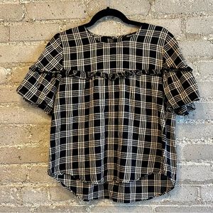 Madewell Ruffle-Yoke Top - Size M